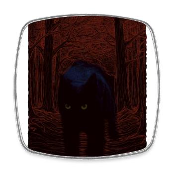 Chat de la nuit noire - Magnet carré - blanc - Devant