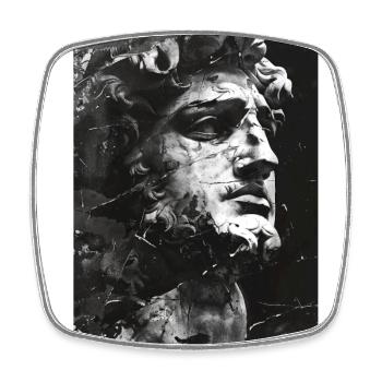 broken face of a marble statue - Square fridge magnet - white - Front