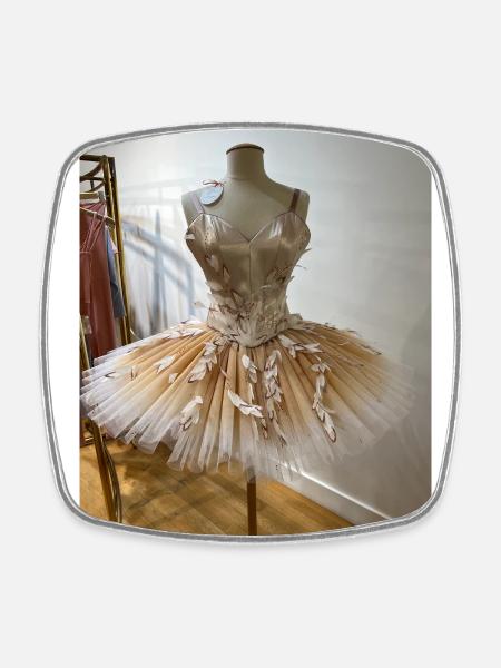 Federballerina Tutu - Viereckiger Kühlschrankmagnet - Weiß