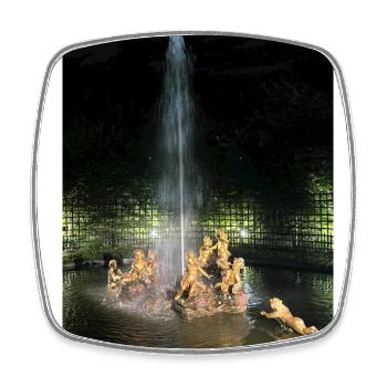 Golden Children's Pool - Square fridge magnet - white - Front