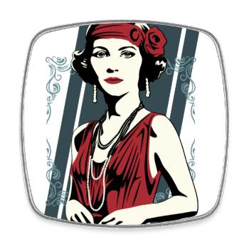 Flappers Girls AURORE - Square fridge magnet - white - Front