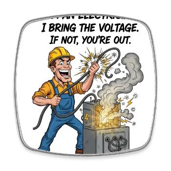 Electrician Suspense Humor | Funny Stream - Square fridge magnet - white - Front
