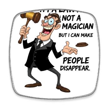 Avocat magicien dicton | Drôle de cadeau jurassique - Magnet carré - blanc - Devant