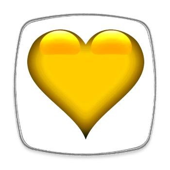 Goldenes Herz Emblem - Viereckiger Kühlschrankmagnet - Weiß - Vorne
