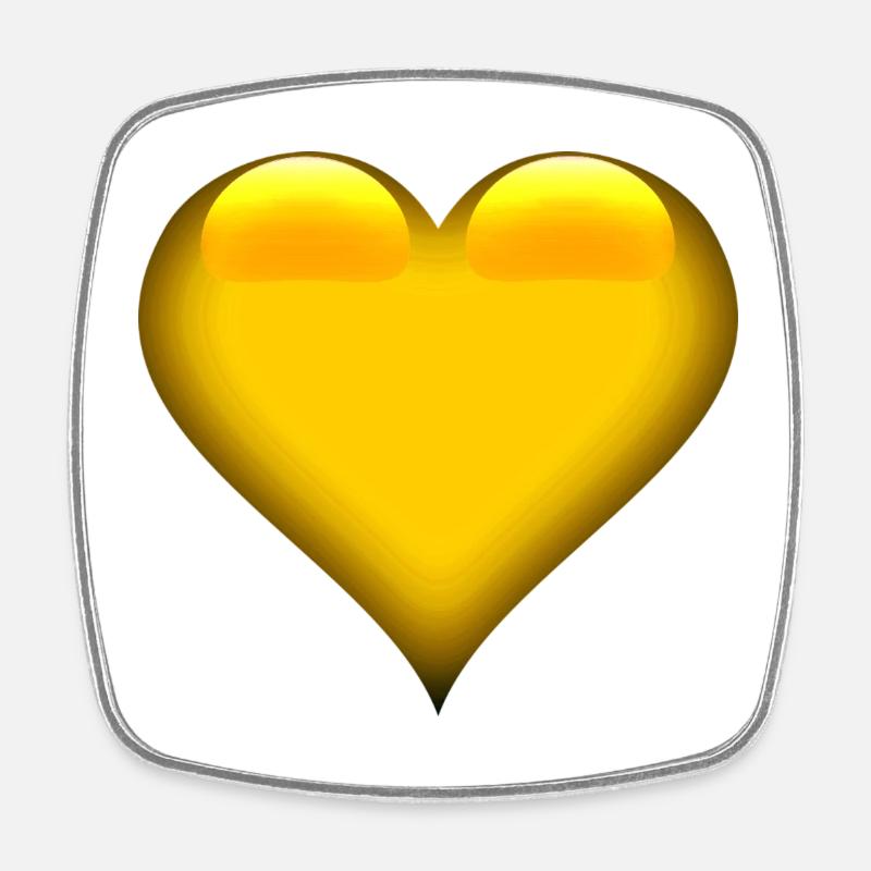 Golden Heart Emblem - Square fridge magnet - white