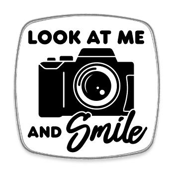 Caméra (Smile) - Magnet carré - blanc - Devant