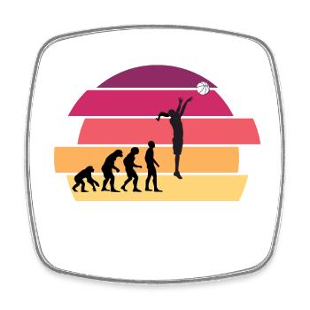 Evolution der Menschheit Frauen Basketball - Viereckiger Kühlschrankmagnet - Weiß - Vorne