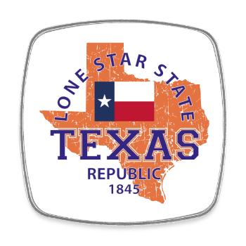 Texas - Square fridge magnet - white - Front