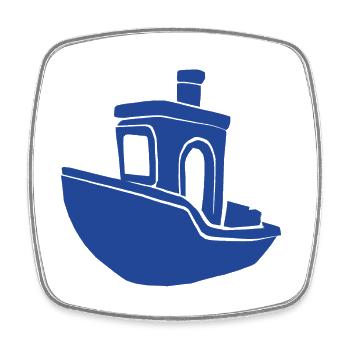 Le Bateau Benchy IV - Viereckiger Kühlschrankmagnet - Weiß - Vorne