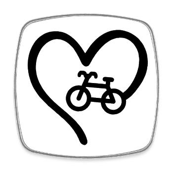 Fahrrad Herz Fahrradfahrer Liebe - Viereckiger Kühlschrankmagnet - Weiß - Vorne