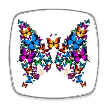 Frau Mädchen Schmetterlinge Gänseblümchen Design - Viereckiger Kühlschrankmagnet - Weiß - Vorne
