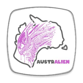 Australia (Alien Edition) - Square fridge magnet - white - Front