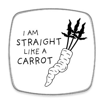 straight like a carrot - black uni - Viereckiger Kühlschrankmagnet - Weiß - Vorne