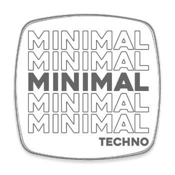 Deep Minimal Techno - Square fridge magnet - white - Front
