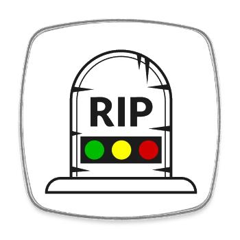 Ampel Ruhe in Frieden RIP - Viereckiger Kühlschrankmagnet - Weiß - Vorne