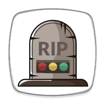 Ampel Ruhe in Frieden RIP - Viereckiger Kühlschrankmagnet - Weiß - Vorne