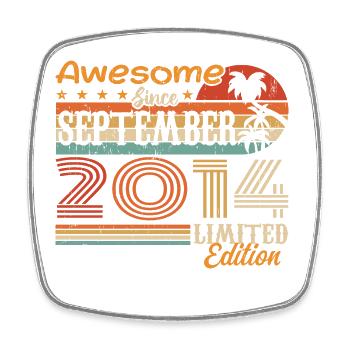 2014 Septembre Vintage Cadeau d’anniversaire 2014 - Magnet carré - blanc - Devant