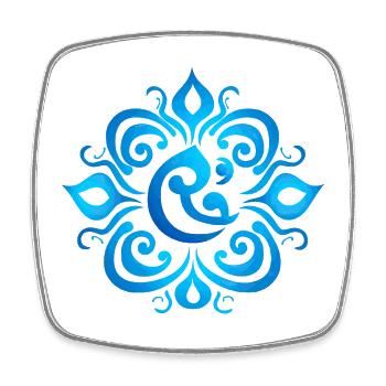 Minimalistisches Karma Meditations Om T-Shirt - Viereckiger Kühlschrankmagnet - Weiß - Vorne