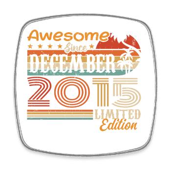 Retro Vintage Légendaire Anniversaire Décembre 2015 - Magnet carré - blanc - Devant