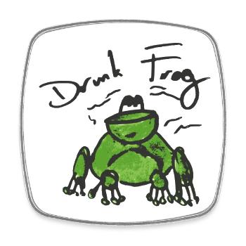 Frosch-Stein - Viereckiger Kühlschrankmagnet - Weiß - Vorne