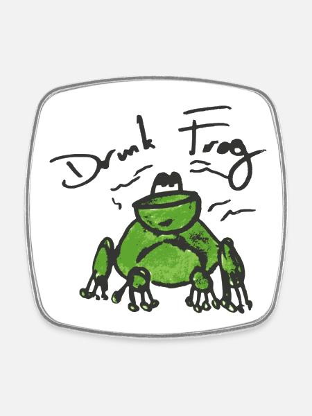 Frosch-Stein - Viereckiger Kühlschrankmagnet - Weiß