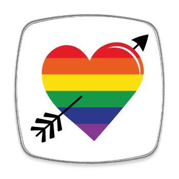 Pfeil Regenbogenherz Stolz - Viereckiger Kühlschrankmagnet - Weiß - Vorne