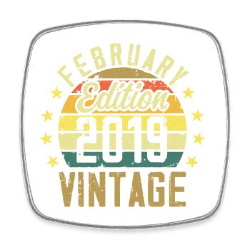 Anniversaire 5 ans - Cadeau Février 2019 - 5e - Magnet carré - blanc - Devant