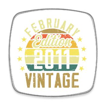 Geburtstag 13 Jahre - Geschenk Februar 2011 - 13 - Viereckiger Kühlschrankmagnet - Weiß - Vorne
