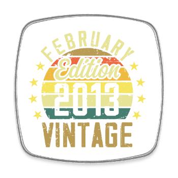 Geburtstag 11 Jahre - Geschenk Februar 2013 - 11 - Viereckiger Kühlschrankmagnet - Weiß - Vorne