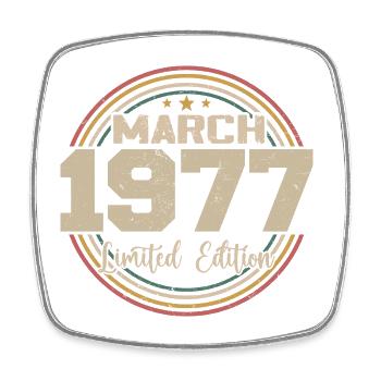 Awesome seit März 1934 Geburtstag 1934 Geschenk - Viereckiger Kühlschrankmagnet - Weiß - Vorne