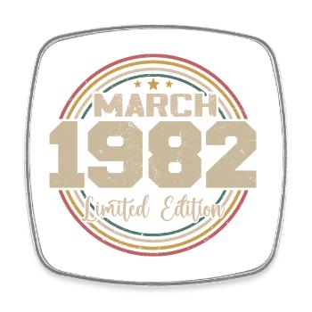 Awesome Since March 1934 Birthday 1934 Gift - Square fridge magnet - white - Front