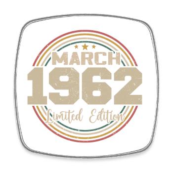 Awesome seit März 1934 Geburtstag 1934 Geschenk - Viereckiger Kühlschrankmagnet - Weiß - Vorne