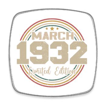 Awesome Since March 1932 Birthday 1932 Gift - Square fridge magnet - white - Front