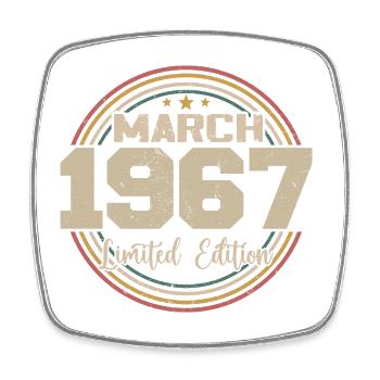Tolles Geschenk zum Geburtstag seit März 1967 - Viereckiger Kühlschrankmagnet - Weiß - Vorne
