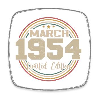 Awesome Since March 1954 Birthday 1954 Gift - Square fridge magnet - white - Front