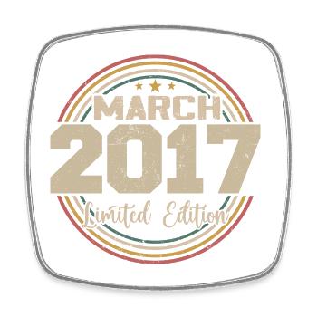 Awesome Since March 2017 Birthday 2017 Gift - Square fridge magnet - white - Front