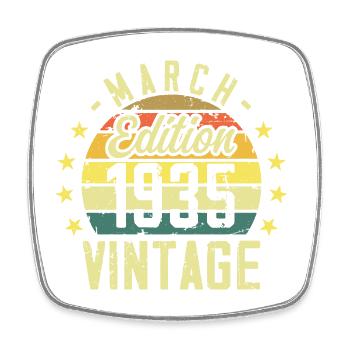 Vintage mars 1935 vintage cadeau anniversaire 1935 - Magnet carré - blanc - Devant
