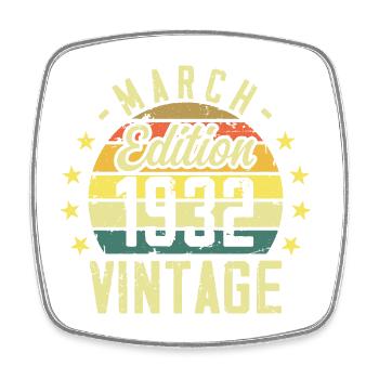 Vintage mars 1932 vintage cadeau anniversaire 1932 - Magnet carré - blanc - Devant