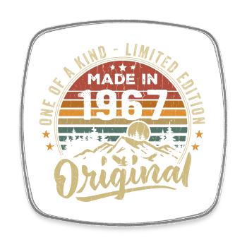Né 1967 Original Retro Vintage Anniversaire 1967 - Magnet carré - blanc - Devant