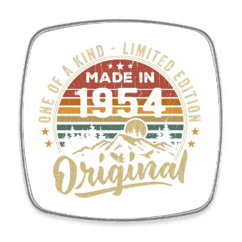 Né 1954 Original Retro Vintage Anniversaire 1954 - Magnet carré - blanc - Devant