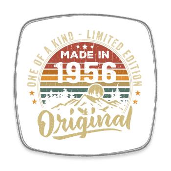 Né 1956 Original Retro Vintage Anniversaire 1956 - Magnet carré - blanc - Devant