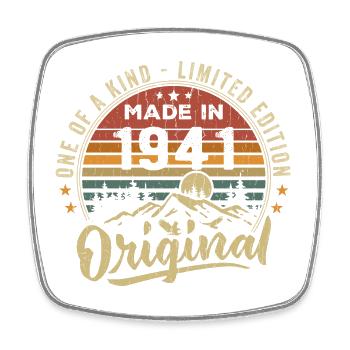 Born 1941 Original Retro Vintage Birthday 1941 - Square fridge magnet - white - Front
