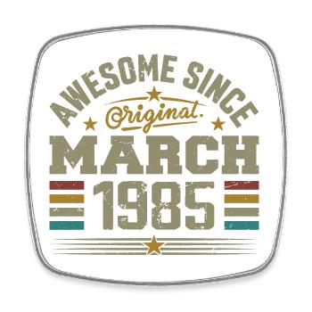 Mars 1985 Anniversaire Idée Cadeau Vintage 1985 - Magnet carré - blanc - Devant
