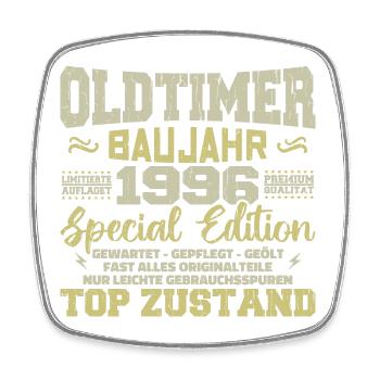 Vintage 1996 Born Retro Birthday Vintage - Square fridge magnet - white - Front