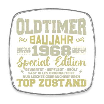 Jahrgang 1968 geboren Retro Geburtstag Vintage - Viereckiger Kühlschrankmagnet - Weiß - Vorne