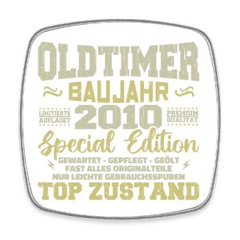 Vintage 2010 Born Retro Birthday Vintage - Square fridge magnet - white - Front