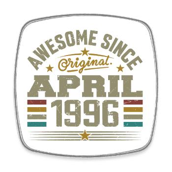 Avril 1996 Anniversaire Idée Cadeau Vintage 1996 - Magnet carré - blanc - Devant