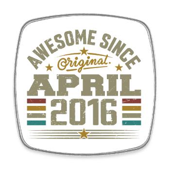 Avril 2016 Anniversaire Idée Cadeau Vintage 2016 - Magnet carré - blanc - Devant