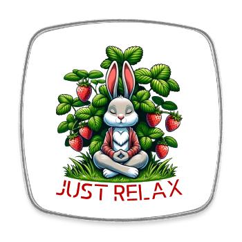 Just Relax - Viereckiger Kühlschrankmagnet - Weiß - Vorne