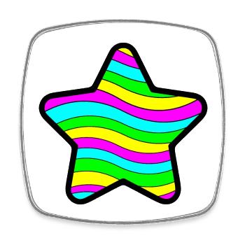 Wavy Star - Square fridge magnet - white - Front